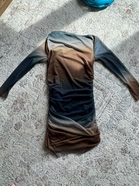 Zara Printed Mesh Dress (Ombré/Gradient)